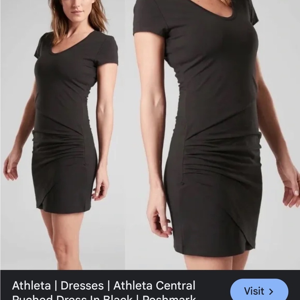 Athleta Central Teeshirt Dress Light Green Soft Lightweight Ruched Small - Picture 12 of 12